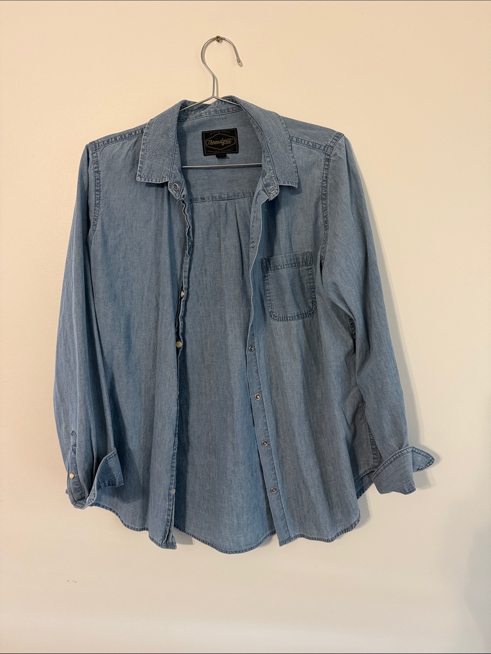 Wrangler Light Wash Denim Shirt Jacket - Classic Blue